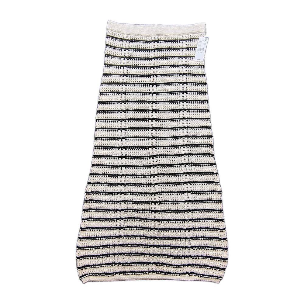 New PacSun Crochet Knit Elastic Waist Womens XS Boho Hippie Nautical Maxi Skirt